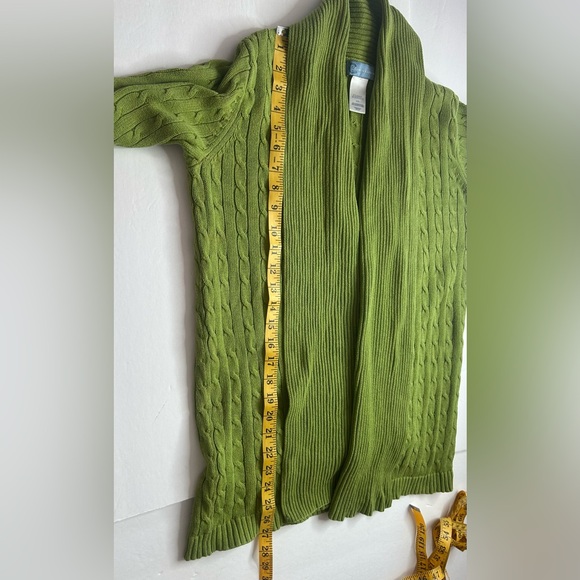Classic Elements Open Cardigan
Green Cable Knit Women's
Sweater sz Med EUC Cozy - Picture 9 of 11